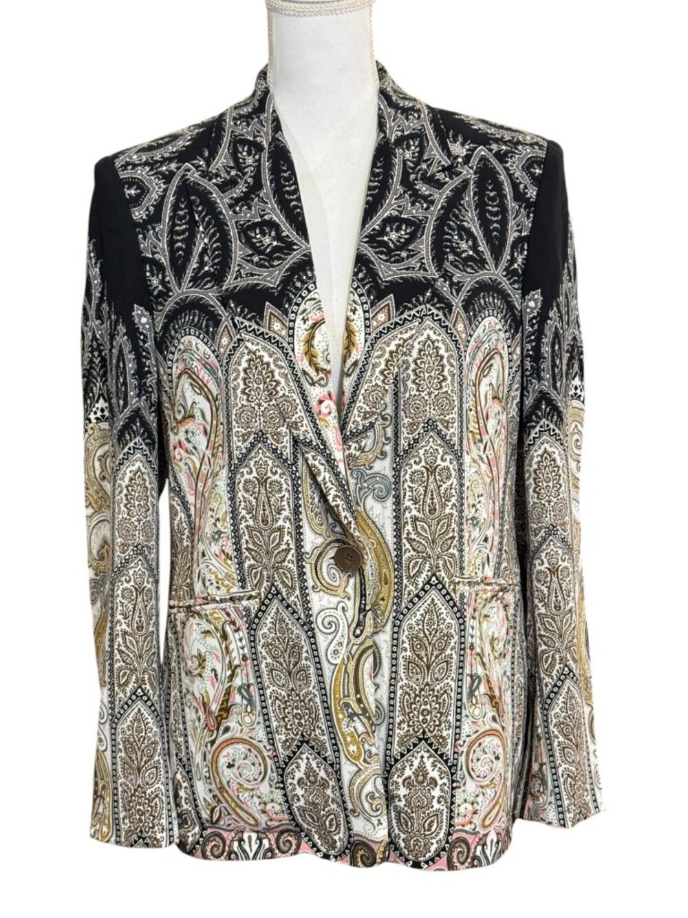 Etro Milano Womens Paisley Blazer Jacket Size 46/US 10
